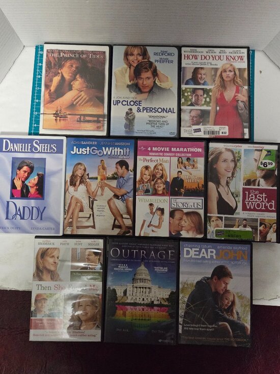 Other - Lot of 10 DVDs Movies - Romance Comedy - Dear John Adam Sandler Brad Pitt